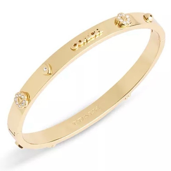 COACH Faux Stone Signature Mixed Motif Bangle Bracelet